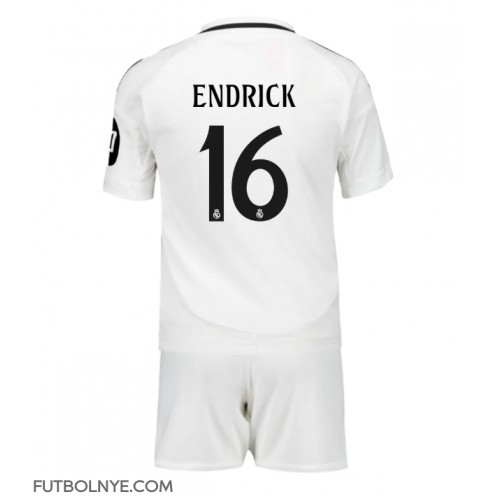 Camiseta Real Madrid Endrick #16 Primera Equipación para niños 2024-25 manga corta (+ pantalones cortos)